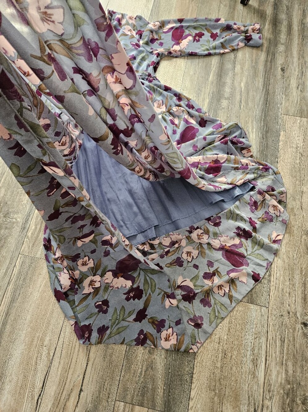 Floral Blue Maxi Dress - Picture 12 of 14